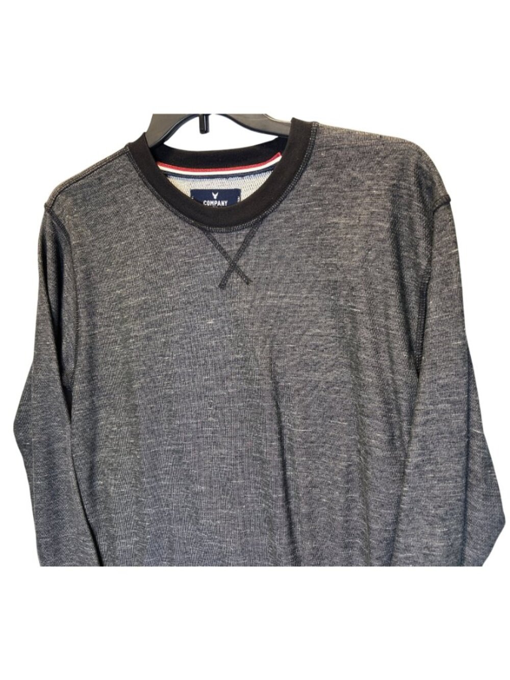 Company Eighty One Mens L Black Long Sleeve Crewneck Shirt Casual Wear New - Picture 3 of 10